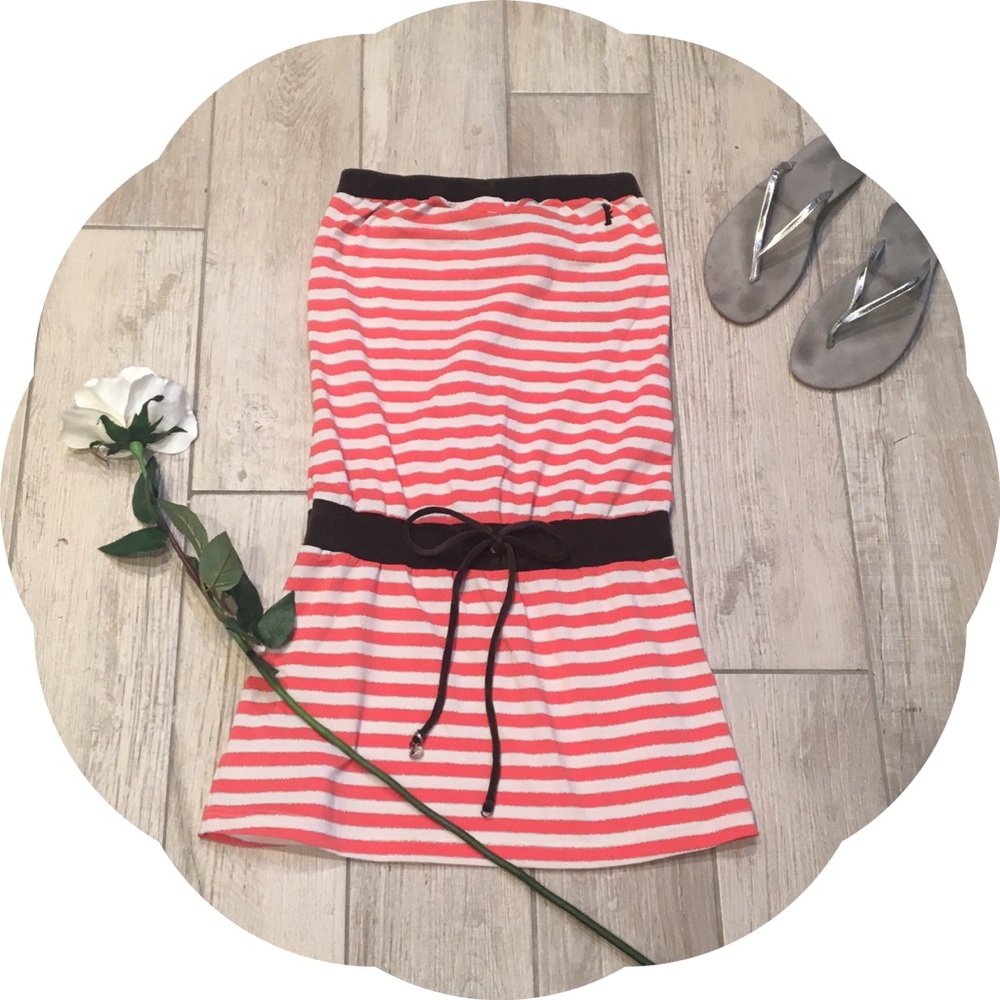 Juicy Couture Strapless Red & White Striped Dress